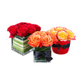 Roses en vase carré